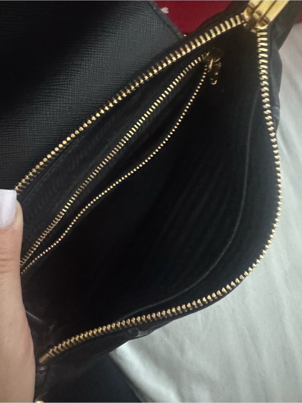 Prada Black Nylon Crossbody Bag with Gold Chain - Picture 4 of 6